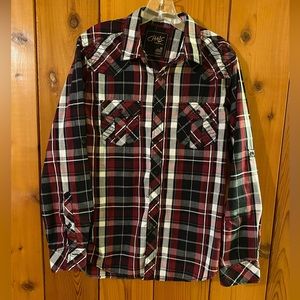 Chalc Men’s Long Sleeve Button Down Shirt, Size Medium